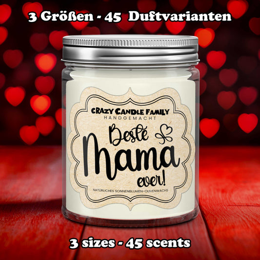 Beste Mama ever! -  Geschenk Kerze für Mama Geschenk Geburtstag Geschenk für Mutter Geschenk Muttertag süßes Geschenk Mutti Geschenk