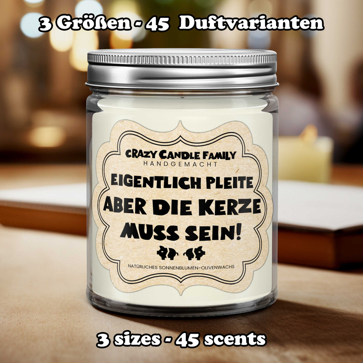 Eigentlich Pleite, aber... Geschenk Kerze für sie Geschenke für Freunde handgemacht verschenken für Frauen Duftkerze zum Geburtstag
