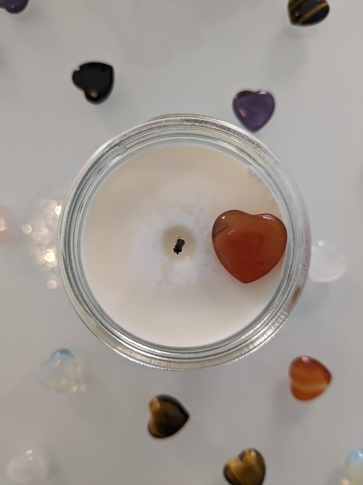 KREATIVITÄT & SELBSTVERTRAUEN - Karneol Kristall Duftkerze - Bergamotte | Kaschmir - Heilende Kerze, Edelsteine, Reiki, Kristall, Stein, Heilung, Reinigung, Meditation, Geschenk