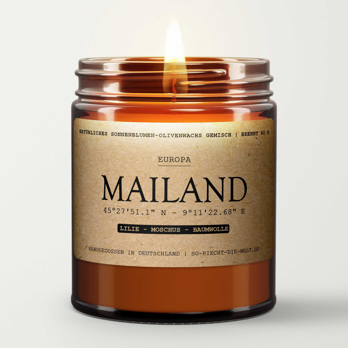 Mailand Duftkerze - Lilie | Moschus | Baumwolle
