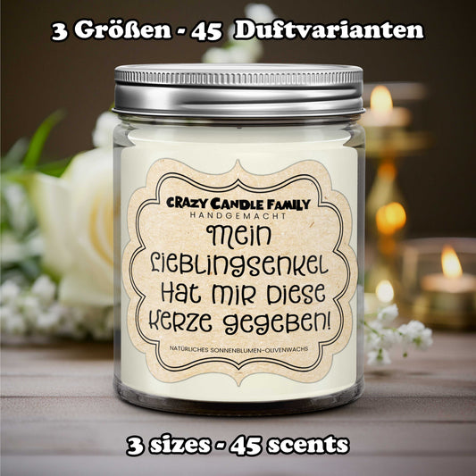 Mein Lieblings Enkel hat mir diese Kerze - Geschenke für Oma Muttertag Geschenke für Großmutter Geburtstagsgeschenk für Omas Kerze Geschenk