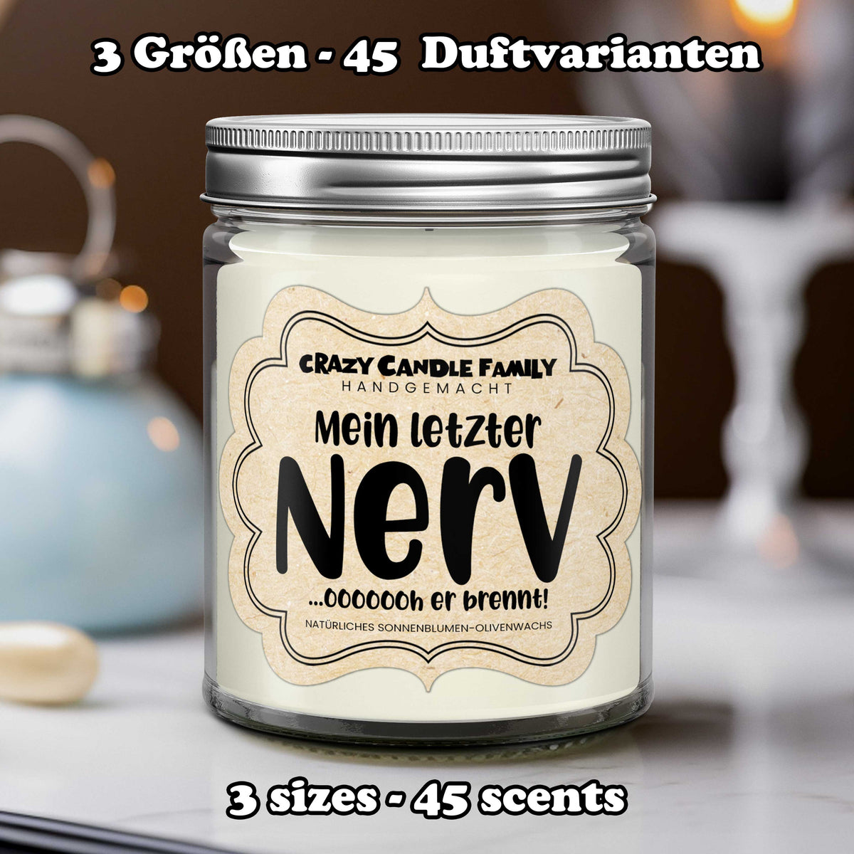 Mein letzter Nerv Kerze, Beste Freundin Geburtstagsgeschenke, Stressabbau Geschenk für sie, Geschenk für Freund, Freundschaftsgeschenk Angst