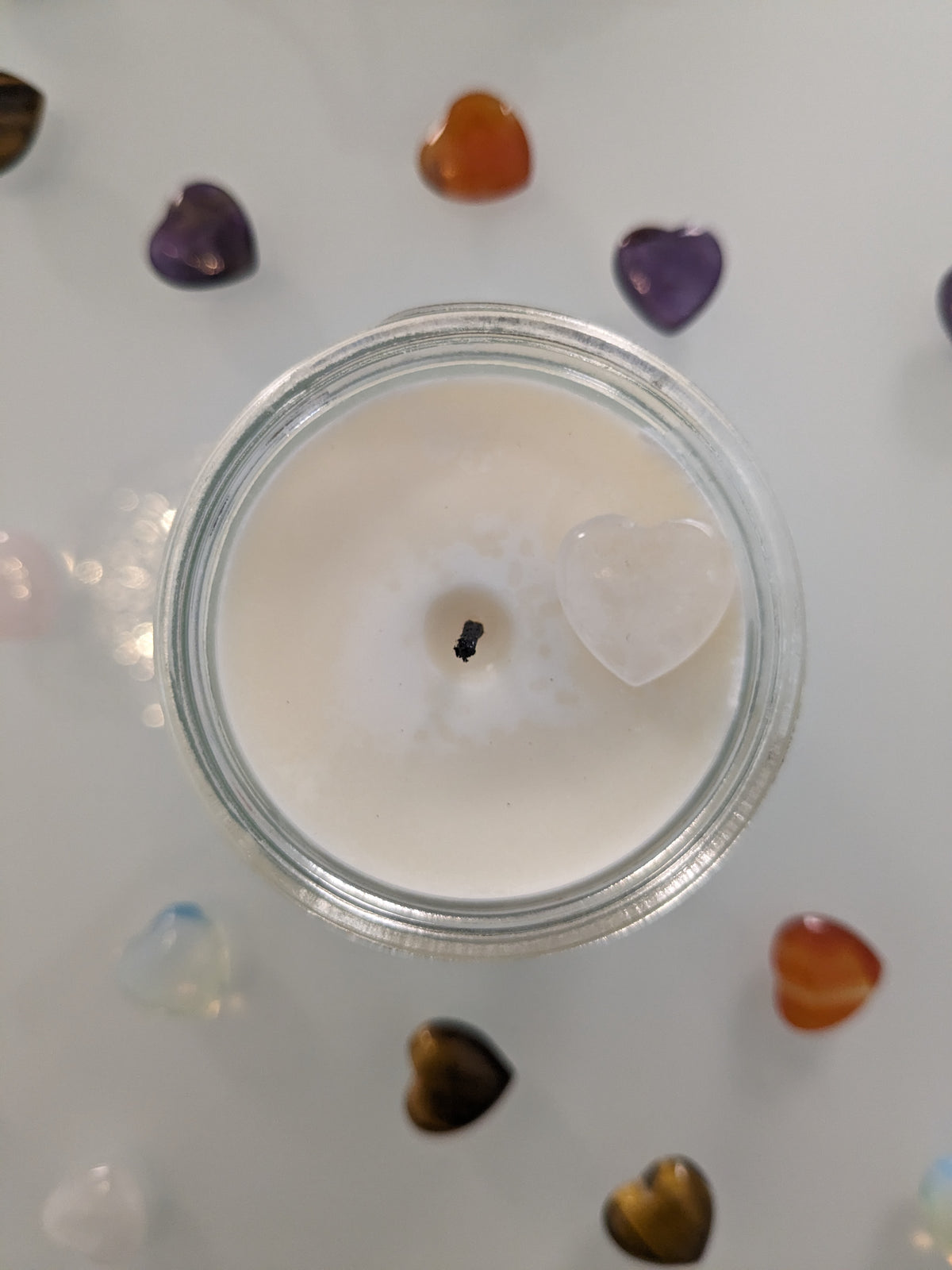 KRAFT - Quarz Kristall Duftkerze - Gletscher | Morgenluft - Heilende Kerze, Edelsteine, Reiki, Kristall, Stein, Heilung, Reinigung, Meditation, Geschenk