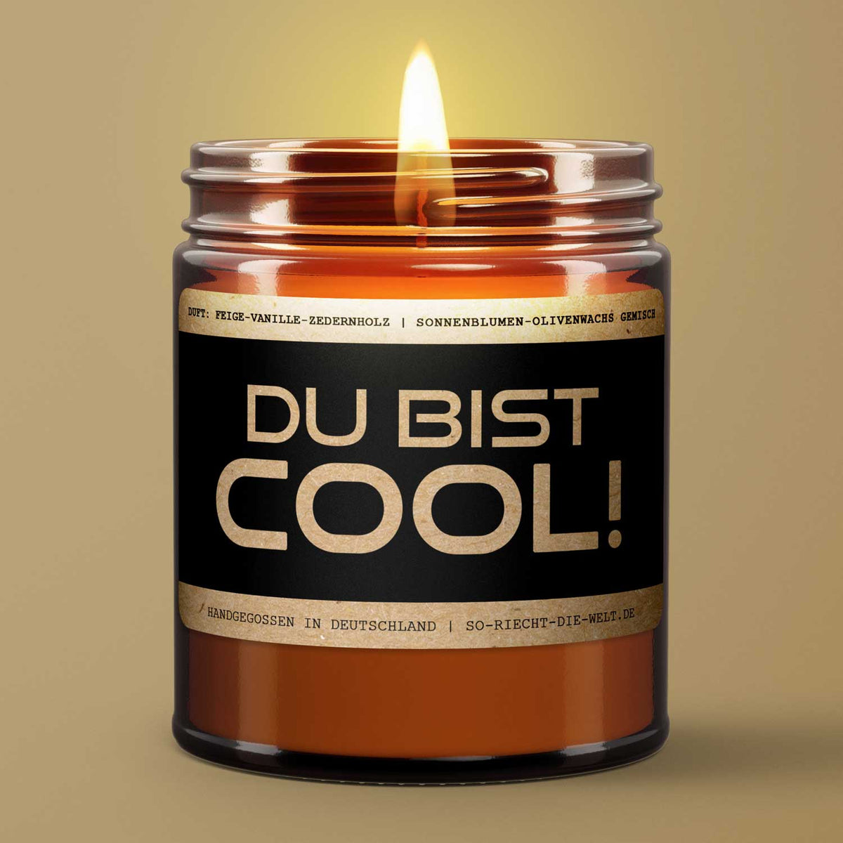 Motivations-Botschaft Kerze "Du bist COOL!" Duft: Feige-Vanille-Zedernholz