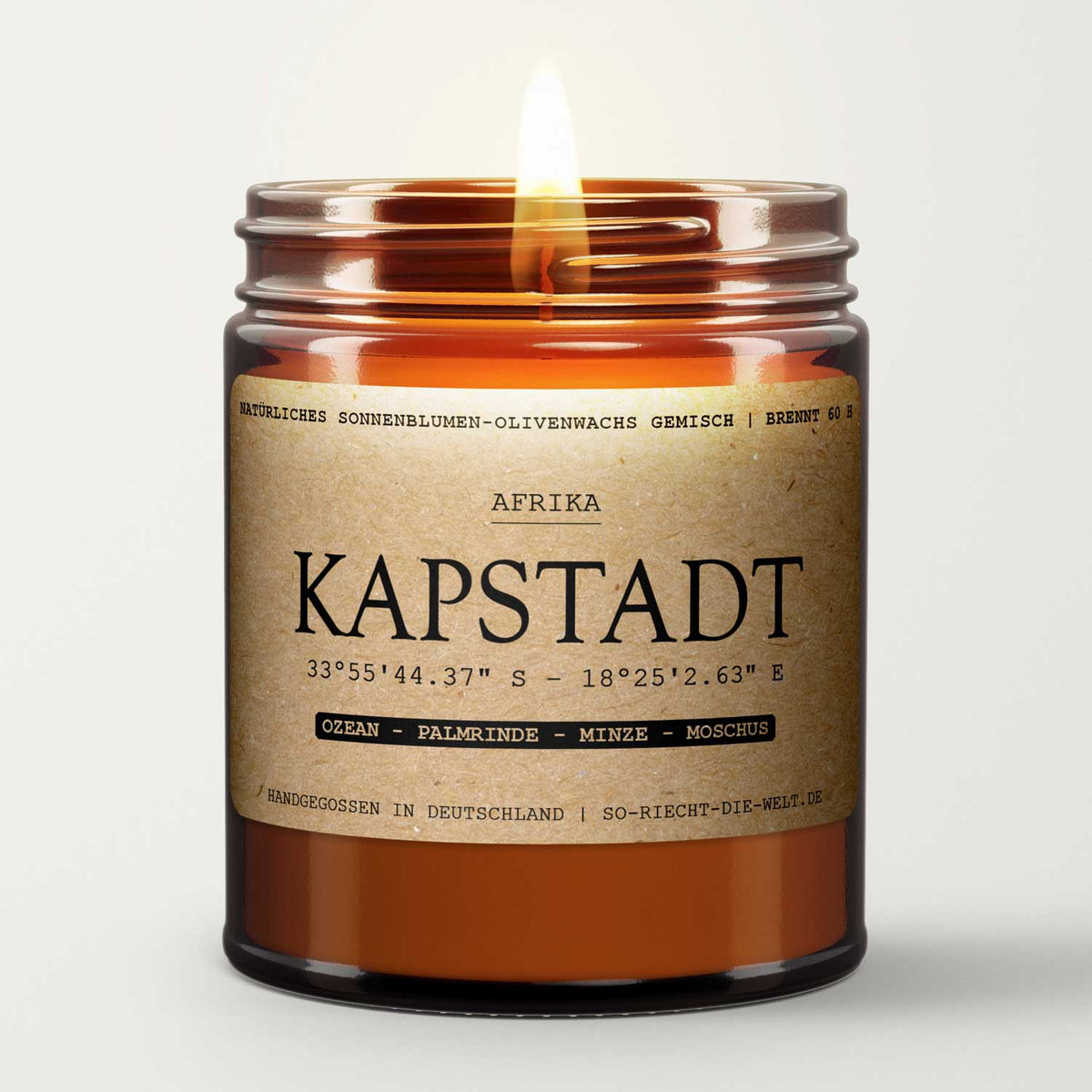 Kapstadt Duftkerze - Ozean | Palmrinde | Minze | Moschus