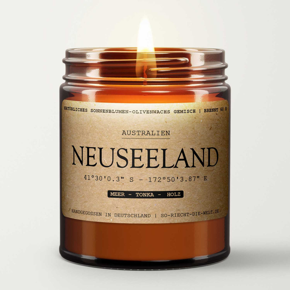 Neuseeland Kerze - Meer | Tonka | Holz