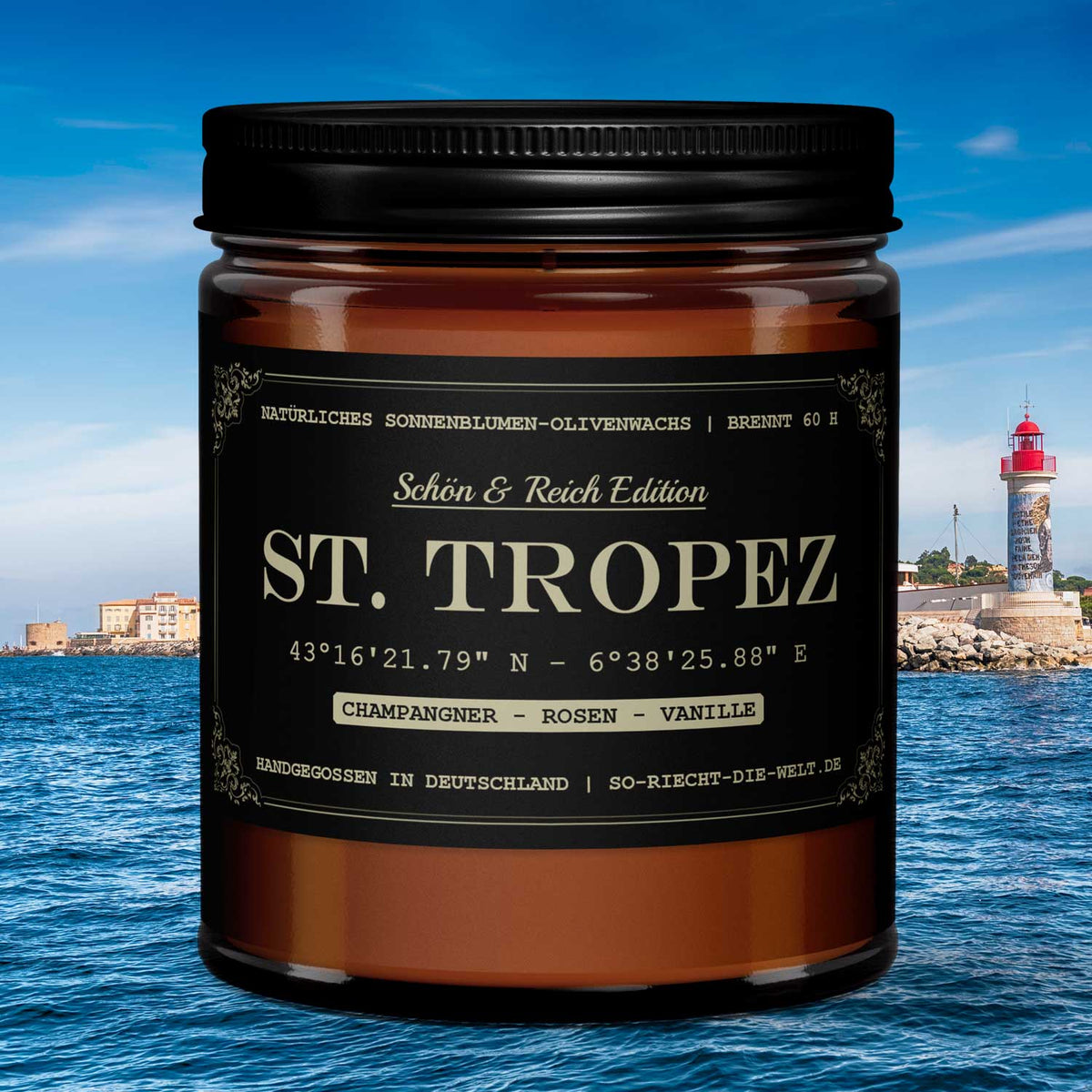 Saint Tropez Kerze - Schön & Reich Edition - Champagner | Rosen | Vanille