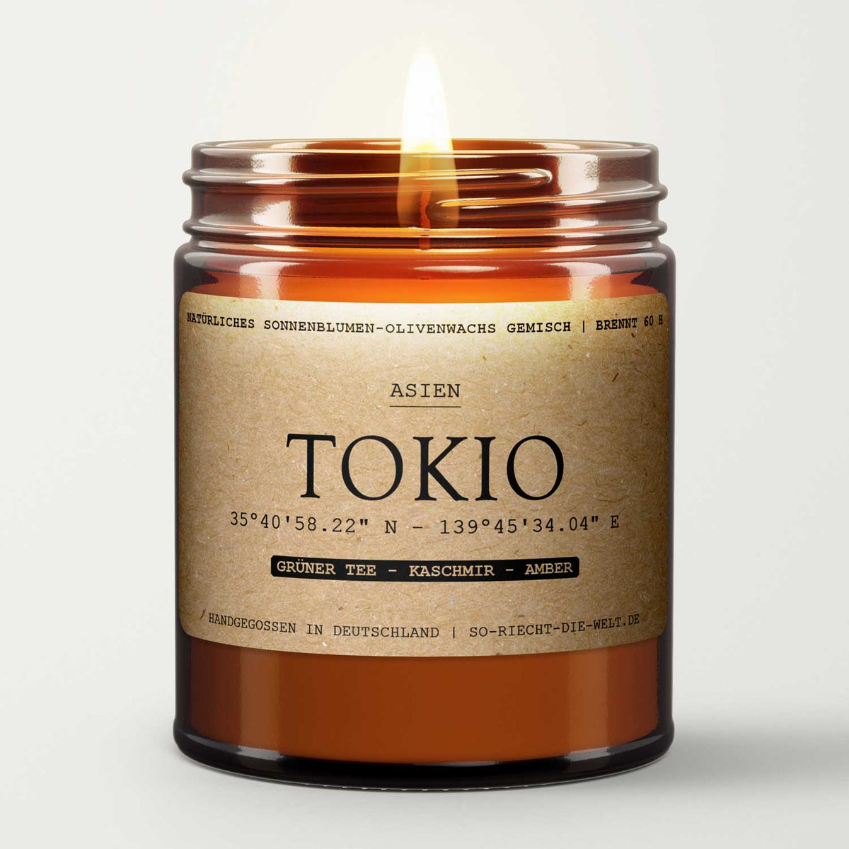Tokio Kerze - Grüner Tee | Kaschmir | Amber